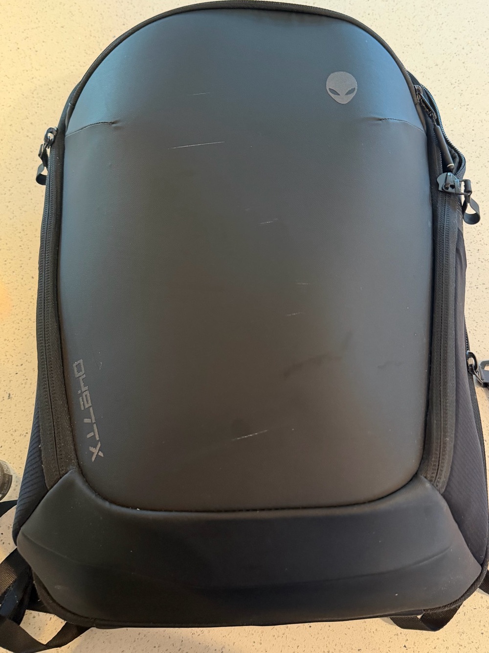 Alienware Black Men's Hard-Shell Tech Backpack